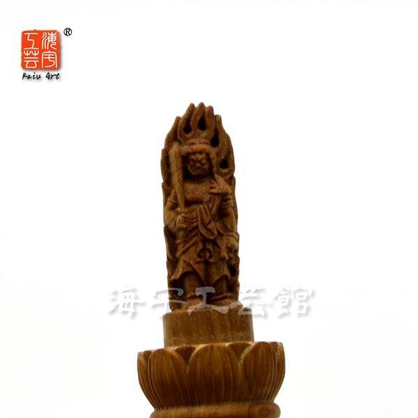 密教法具】 白檀 独鈷杵（とっこしょ） 不動明王入り 総丈：5.0寸（約 