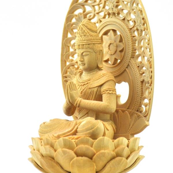 木彫り仏像 干支お守り本尊-午年 【勢至菩薩】 桧木 坐2.0寸 : 海宇