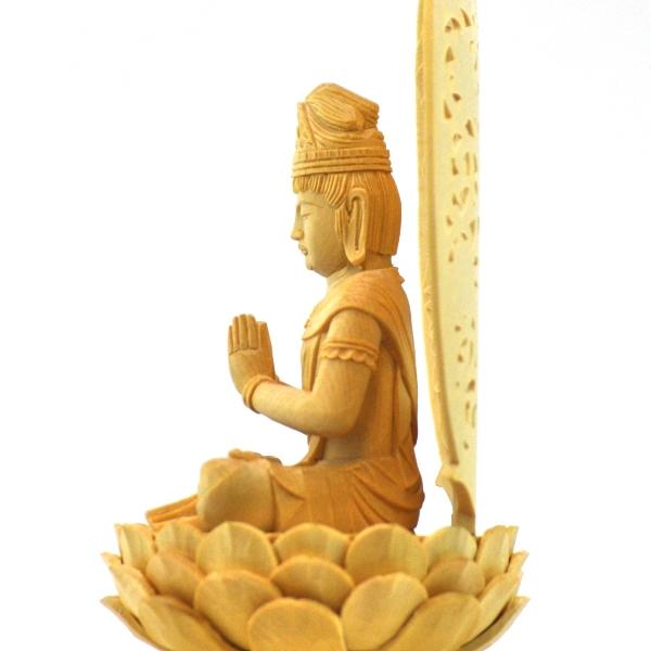 木彫り仏像 干支お守り本尊-午年 【勢至菩薩】 桧木 坐2.0寸 : 海宇