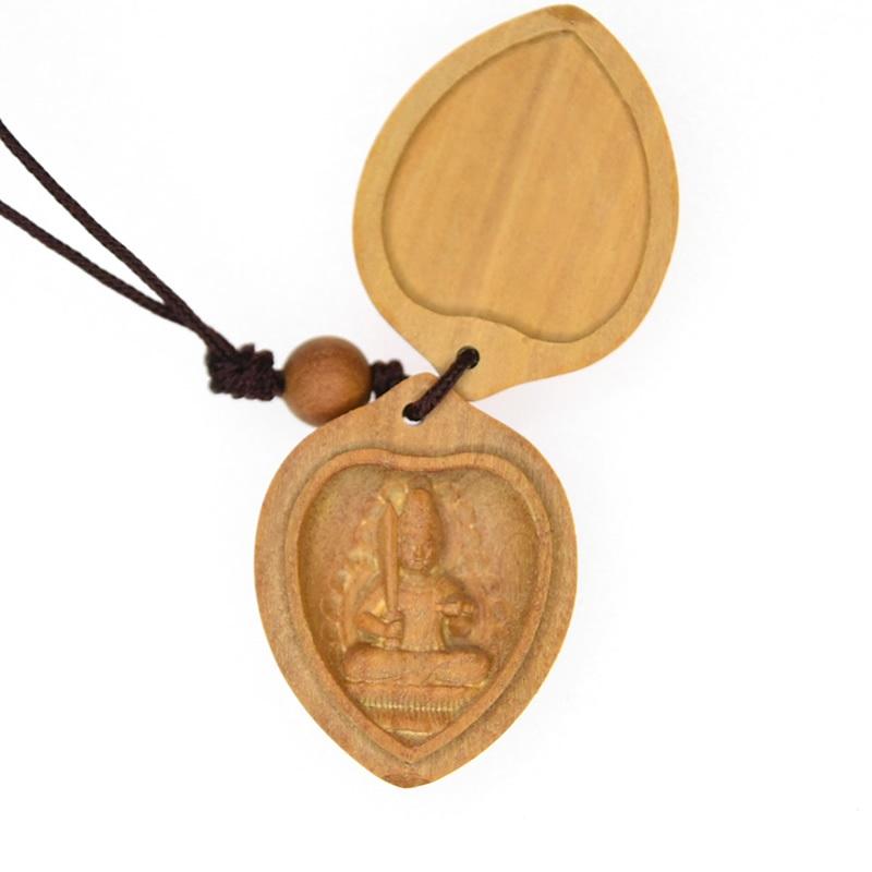 木彫り仏像 干支 お守り 本尊 白檀ハート型 ミニ香合仏 ※専用紙箱付き