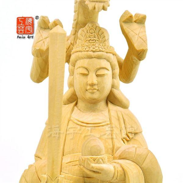 木彫り仏像　【白山権現】　材質：桧（ヒノキ）　総高：約36cm 　｜kaiu-art｜02