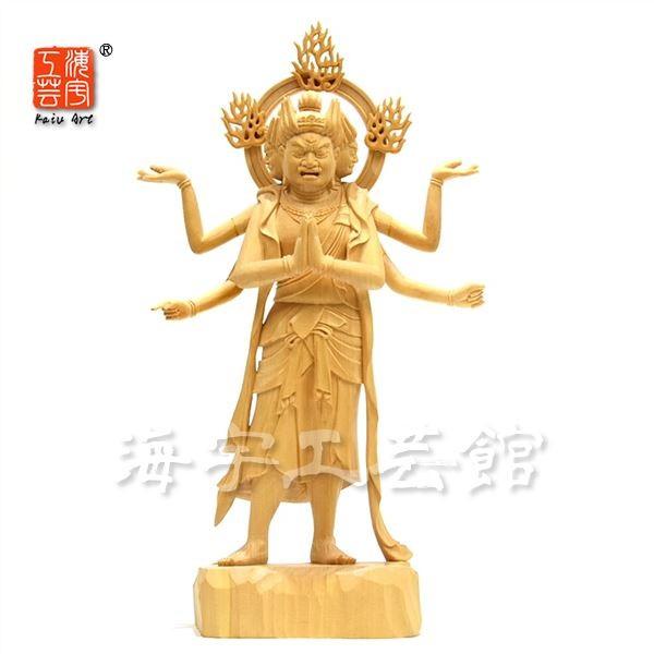 木彫り仏像 復刻作品 三十三間堂仕様【阿修羅像】 桧木（ヒノキ） 総高