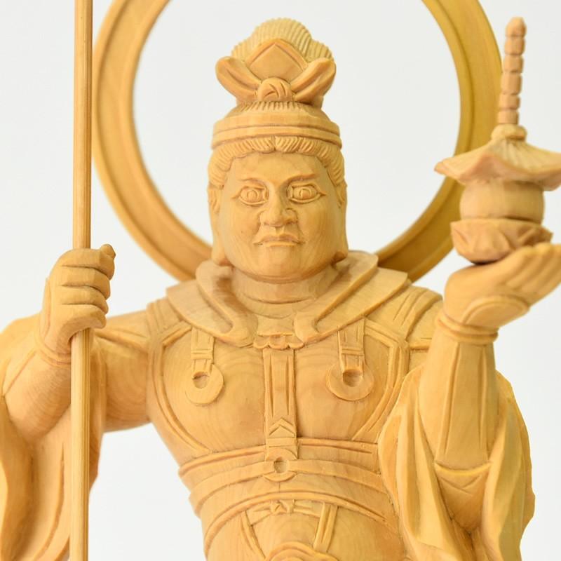 井波彫刻　仏教工芸品　総柘植材　木彫仏像　仏師手仕上げ品　四天王立像一式 井波彫刻 総柘植材 仏教工芸品 彩金 彩繪 仏師手工精彫り 四天王