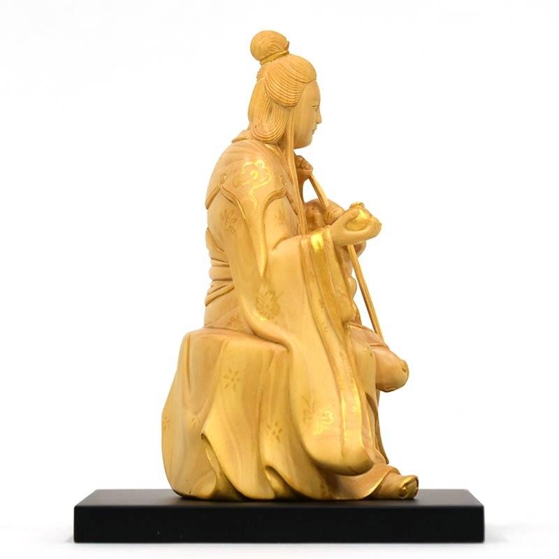 木彫り仏像 園城寺形【訶梨帝母(鬼子母神)倚像】 柘植金泥仕様 木彫り仏像 園城寺形【訶梨帝母(鬼子母神)倚像】 柘植金泥仕様