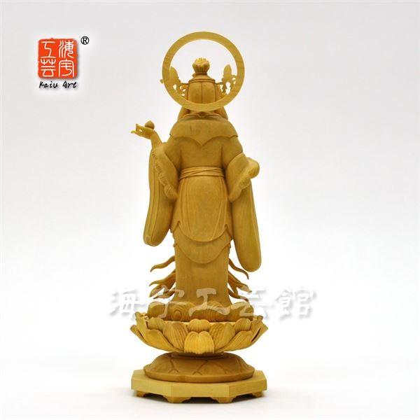 ☆木彫り仏像 【浄瑠璃寺形吉祥天立像】 柘植 総高20cm : 海宇工芸館