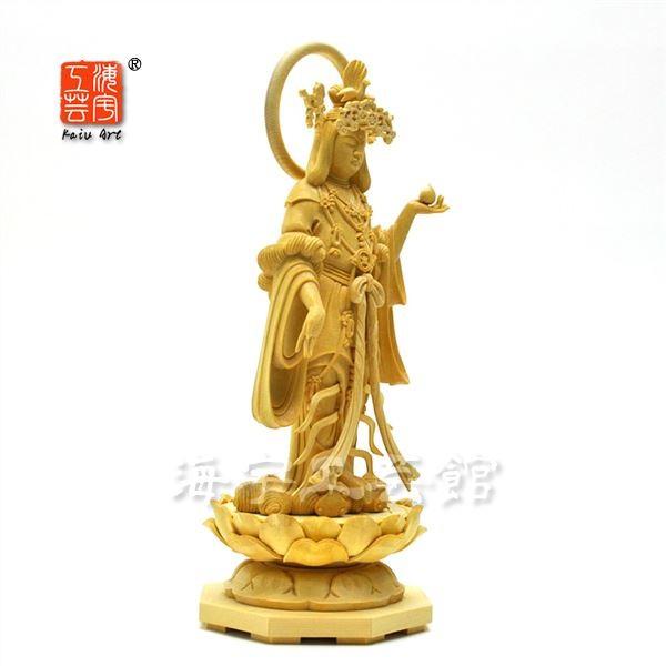 ☆木彫り仏像 【浄瑠璃寺形吉祥天立像】 桧木 総高29cm : 海宇工芸館