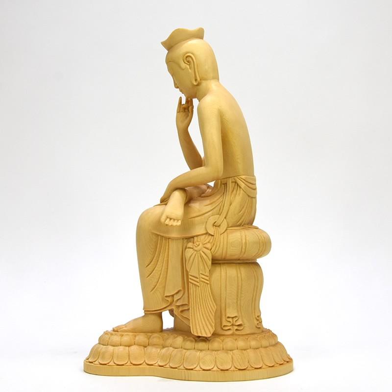 木彫仏像 広隆寺形【弥勒菩薩半跏思惟像】 桧木 総高約30cm IMRHKHH30海宇工芸館 Yahoo!店 通販 Yahoo!ショッピング