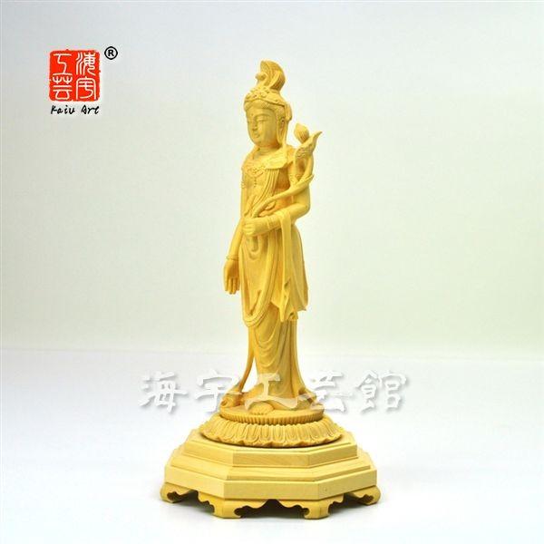 聖観音菩薩 木彫 聖観音菩薩 立像 高さ21cm 柘植製 木彫り 仏像 : 仏像と縁起物の専門店
