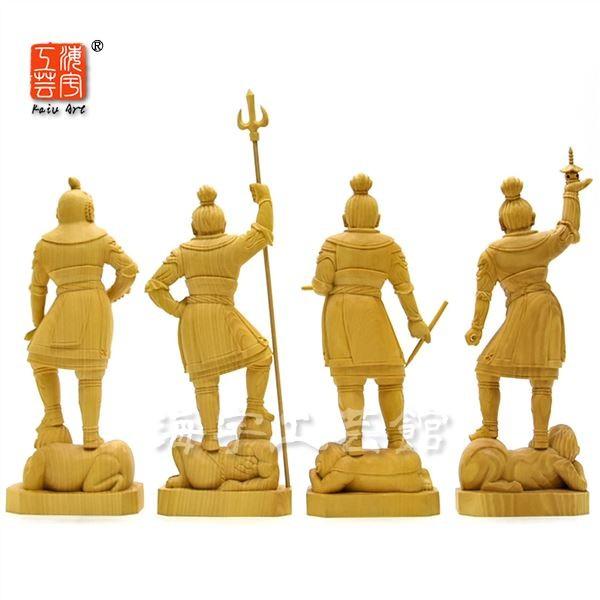 木彫り仏像 東大寺形【四天王】セット 柘植 「持国天・増長天・広目天