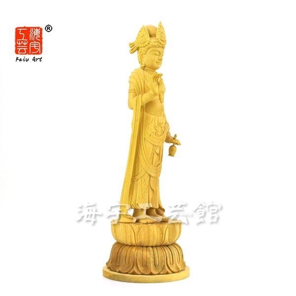 木彫り仏像 ☆柘植法隆寺形夢違観音立5.0寸 総高22.5cm : 海宇工芸館