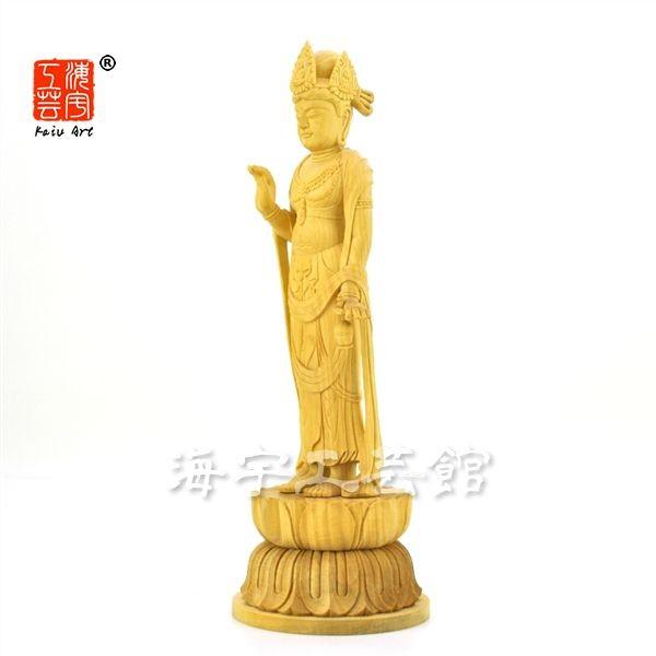 木彫り仏像 ☆柘植法隆寺形夢違観音立5.0寸 総高22.5cm : 海宇工芸館
