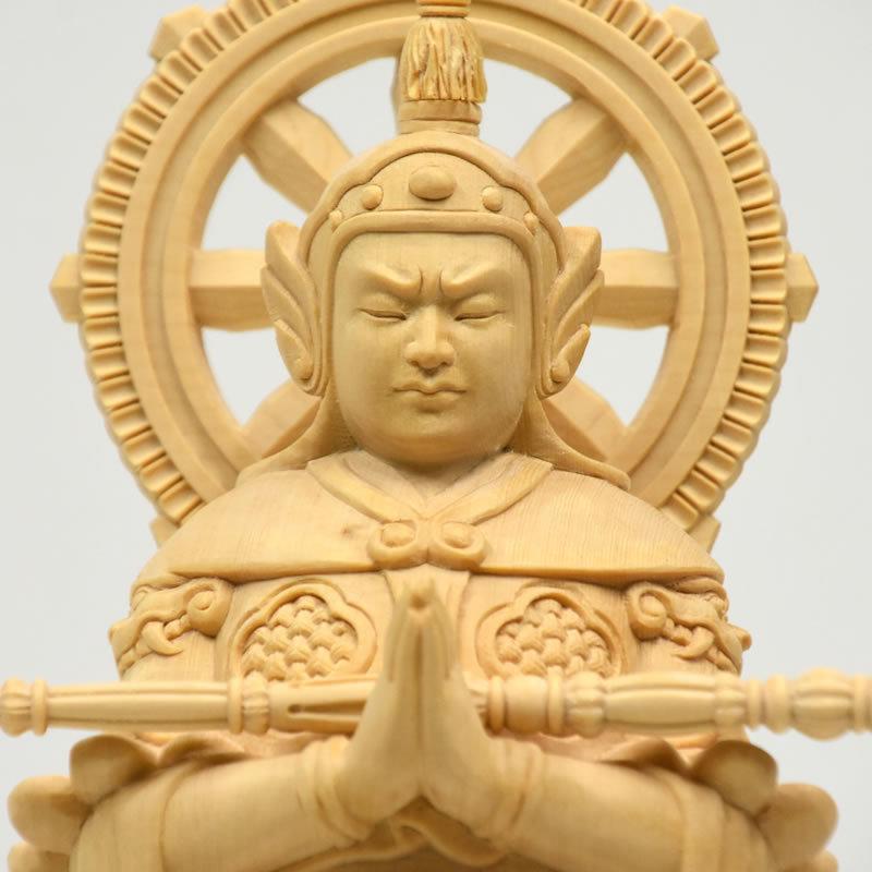 木彫り仏像 【韋駄天立像】(イダテン) 桧木 総丈32.5cm 天神 木彫り仏像 【韋駄天立像】(イダテン) 桧木 総丈32.5cm 天神