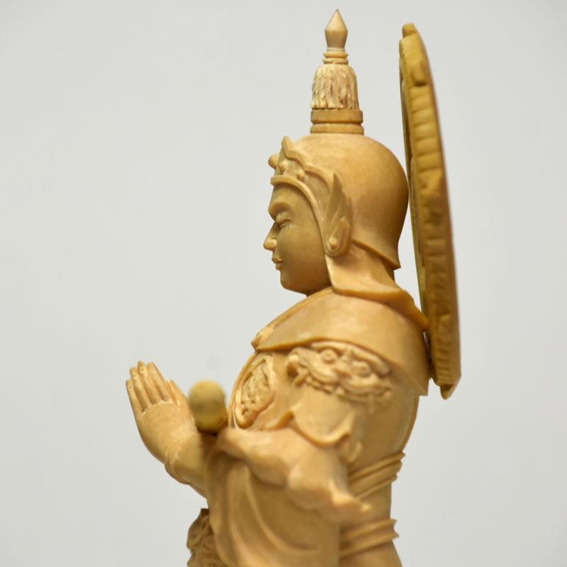 木彫り仏像 桧木韋駄天立像 上彫 総丈20cm : 海宇工芸館 Yahoo