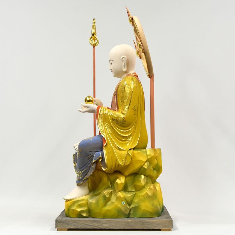 木彫り仏像【地蔵菩薩半跏像】 彩色切金 総高72cm ※代引不可 木彫り仏像【地蔵菩薩半跏像】 彩色切金 総高72cm ※代引不可