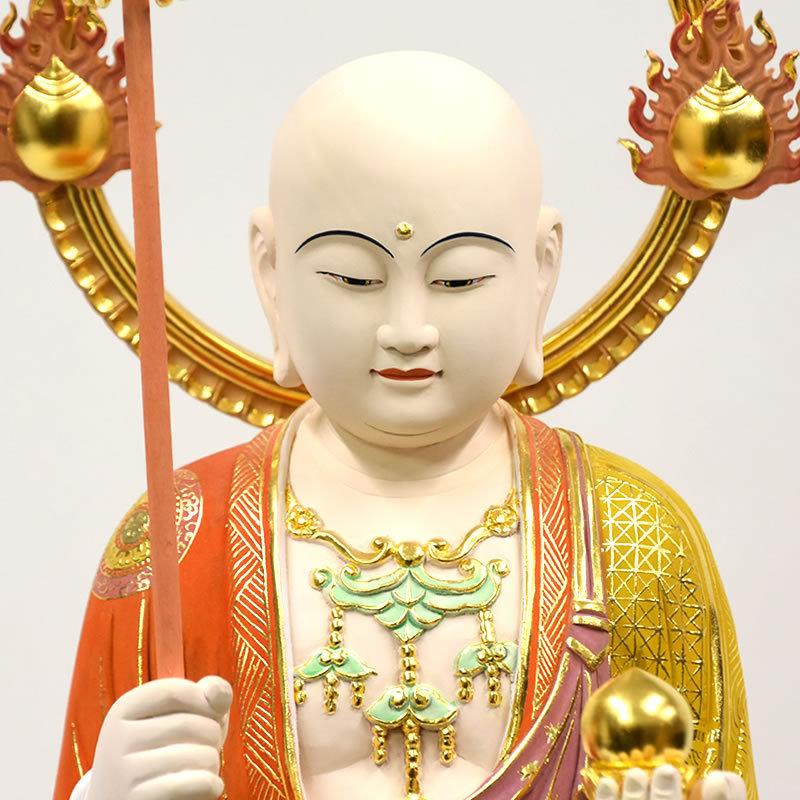木彫り仏像【地蔵菩薩半跏像】 彩色切金 総高72cm ※代引不可 木彫り仏像【地蔵菩薩半跏像】 彩色切金 総高72cm ※代引不可