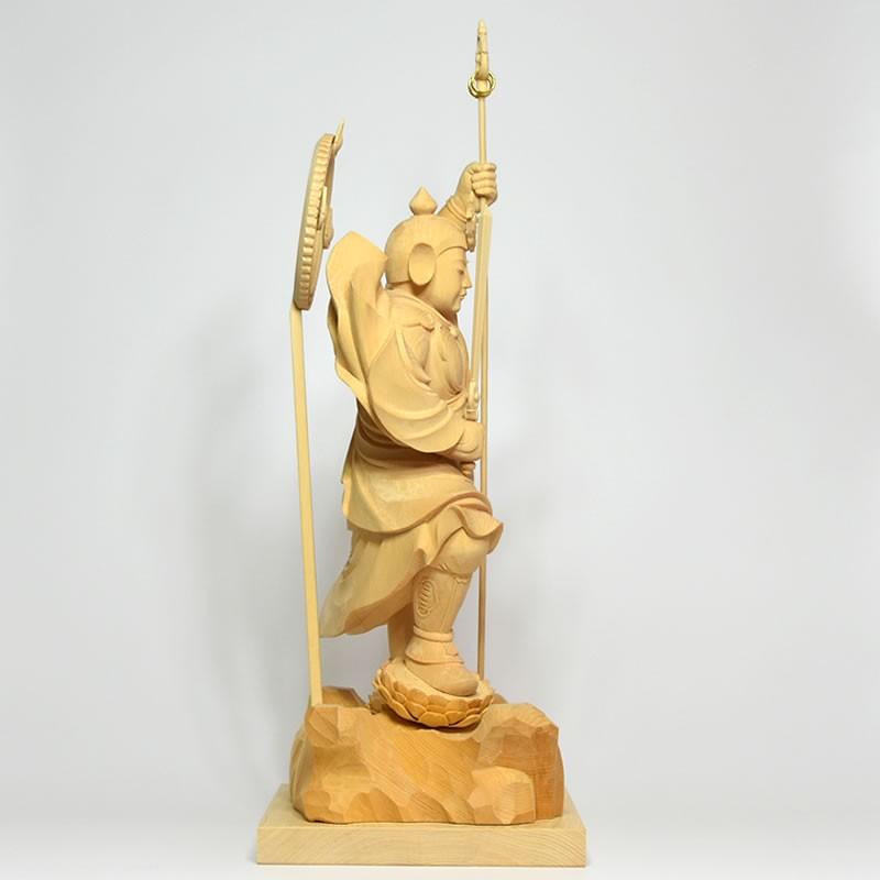 木彫り仏像 【勝軍地蔵尊(将軍地蔵)】 桧木 総高47cm : 海宇 木彫り仏像 【勝軍地蔵尊(将軍地蔵)】 桧木 総高47cm : 海宇