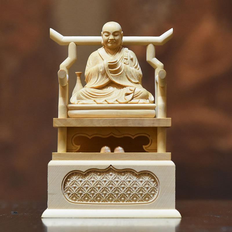 木彫り仏像 【興教大師(覚鑁上人)】 柘植 坐1.5寸 総高12cm 木彫り仏像 【興教大師(覚鑁上人)】 柘植 坐1.5寸 総高12cm
