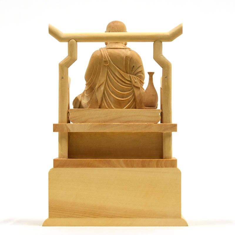木彫り仏像 【興教大師（覚鑁上人）】 柘植 坐1.5寸 総高12cm 真言宗智