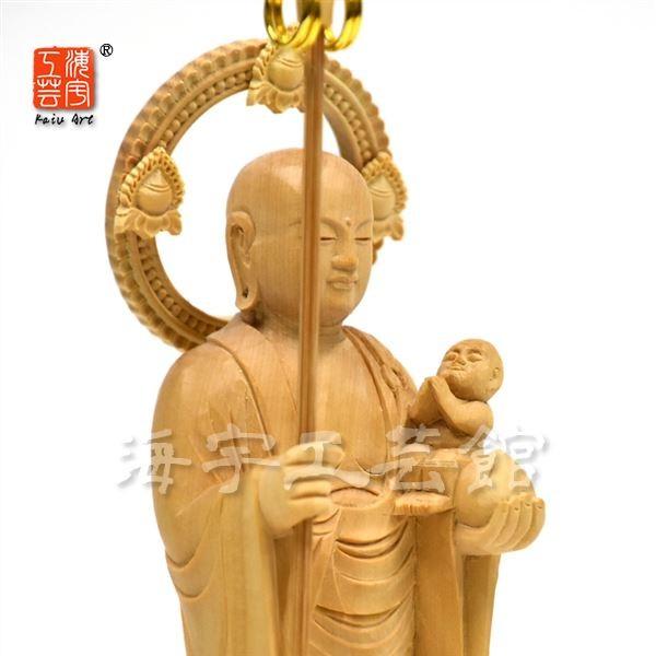 木彫 子安地蔵 菩薩立像 仏像 木工芸品　修復歴あり 木彫り仏像 柘植【子安地蔵菩薩（子育地蔵菩薩・水子地蔵菩薩）】 立