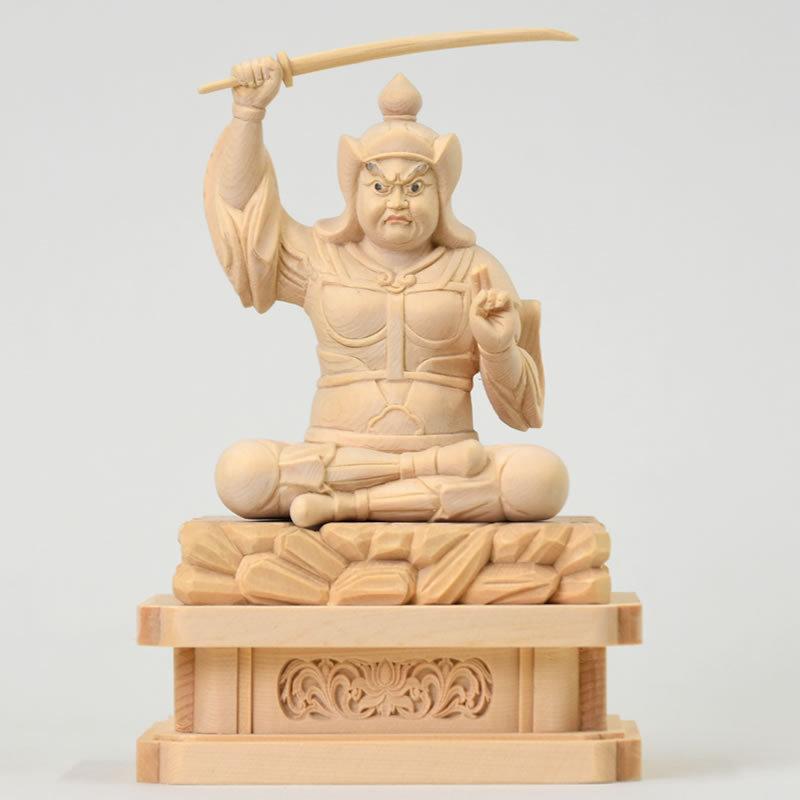 木彫仏像 【能勢妙見菩薩座像】 桧木（ひのき） 坐2.5寸 : 海宇工芸館