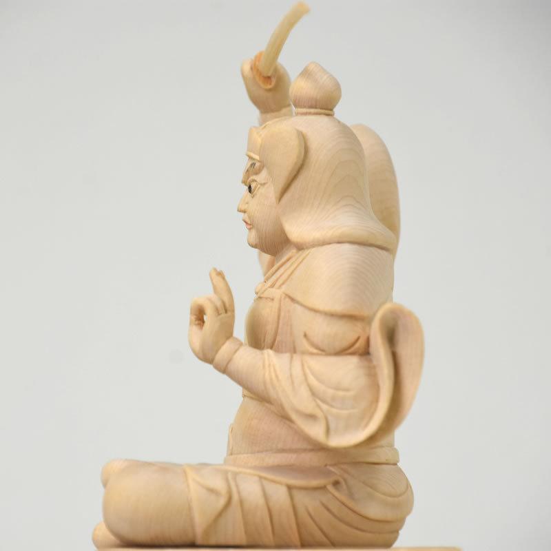 木彫仏像 【能勢妙見菩薩座像】 桧木（ひのき） 坐2.5寸 : 海宇工芸館