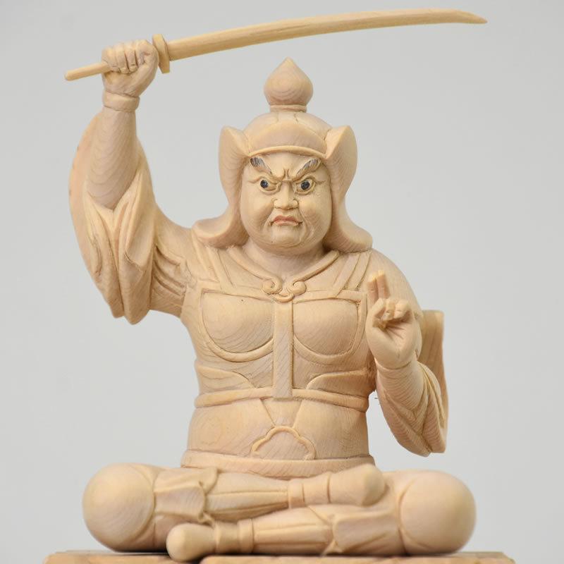 木彫仏像 【能勢妙見菩薩座像】 桧木（ひのき） 坐2.5寸 : 海宇工芸館