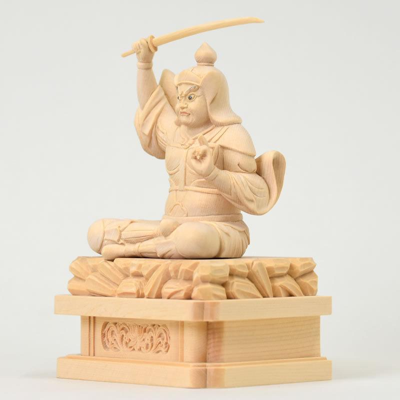 木彫仏像 【能勢妙見菩薩座像】 桧木（ひのき） 坐2.5寸 : 海宇工芸館