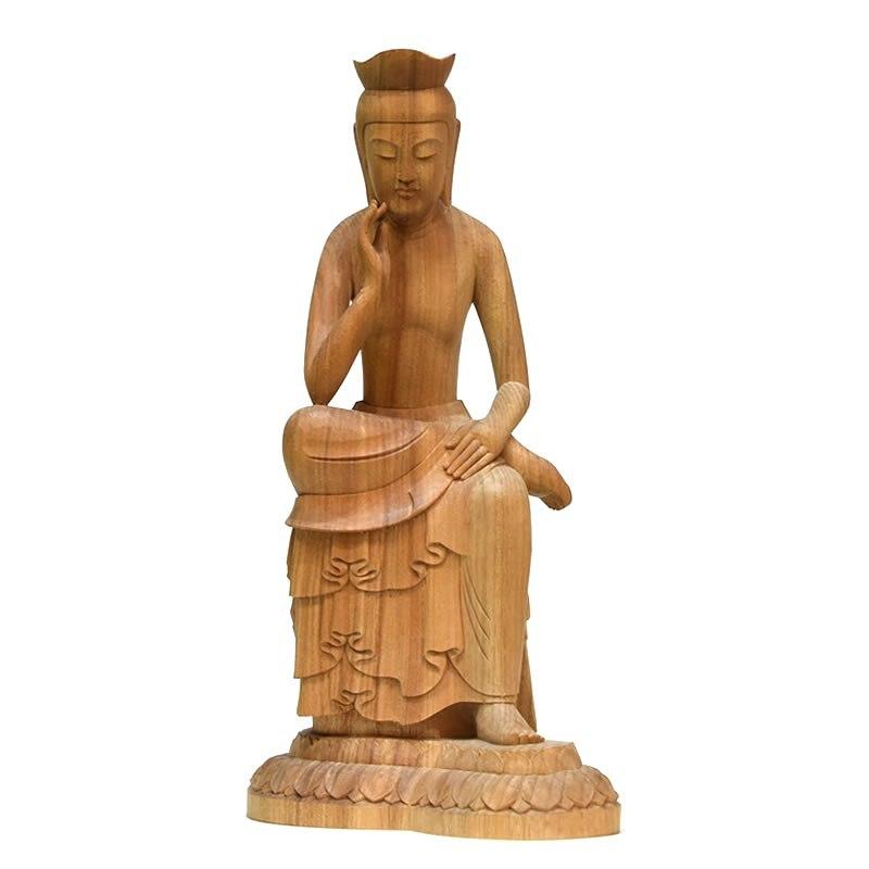 木彫仏像 【弥勒菩薩半跏思惟像】 楠木 総高31cm : 海宇工芸館 木彫仏像 【弥勒菩薩半跏思惟像】 楠木 総高31cm : 海宇工芸館