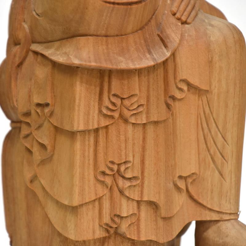 木彫仏像 【弥勒菩薩半跏思惟像】 楠木 総高31cm : 海宇工芸館 木彫仏像 【弥勒菩薩半跏思惟像】 楠木 総高31cm : 海宇工芸館