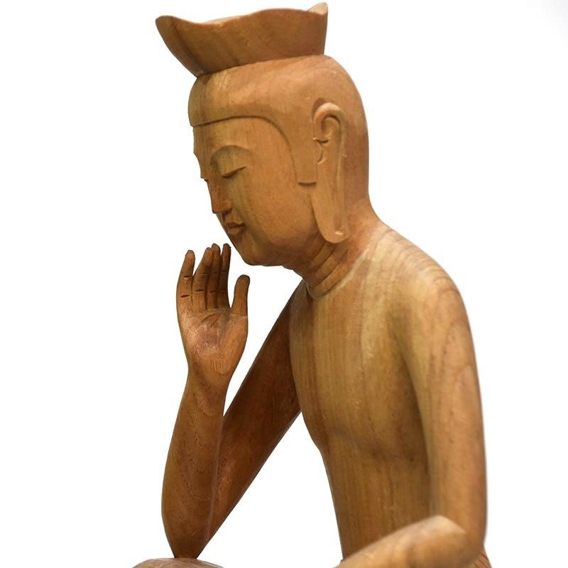 木彫仏像 【弥勒菩薩半跏思惟像】 楠木 総高31cm : 海宇工芸館 Yahoo