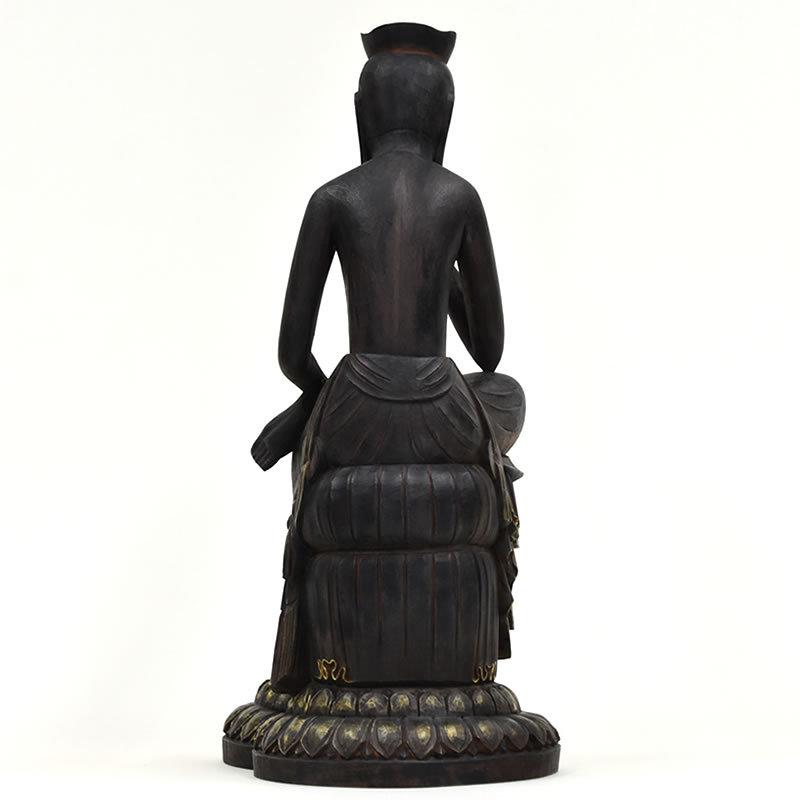 木彫仏像 【弥勒菩薩半跏思惟像】 楠木 古美色 総高40cm : 海宇工芸館