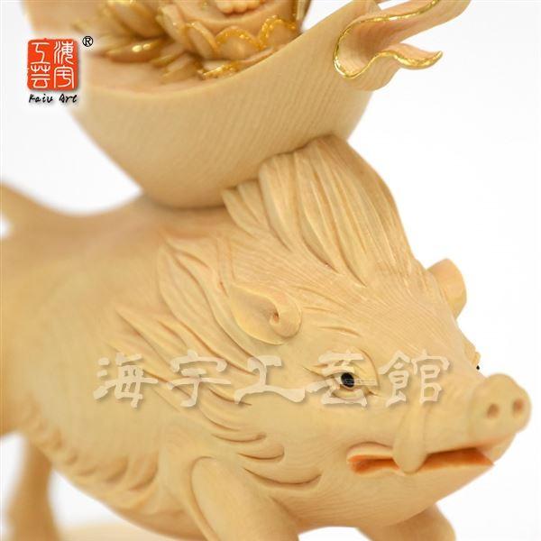 木彫り仏像　守護神【摩利支天立像】　桧木製　切金仕上げ　立6.0寸　総高35cm 　　※ご注意：代金引換は対応できません。_10