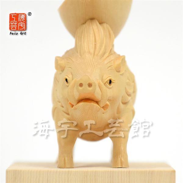 木彫り仏像　守護神【摩利支天立像】　桧木製　切金仕上げ　立6.0寸　総高35cm 　　※ご注意：代金引換は対応できません。_9