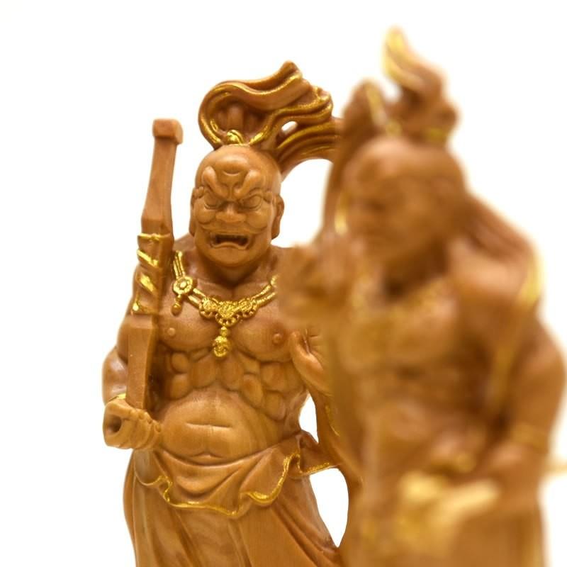 木彫り仏像-小仏 【仁王像(金剛力士)】 柘植(つげ) 金泥仕様 木彫り仏像-小仏 【仁王像(金剛力士)】 柘植(つげ) 金泥仕様