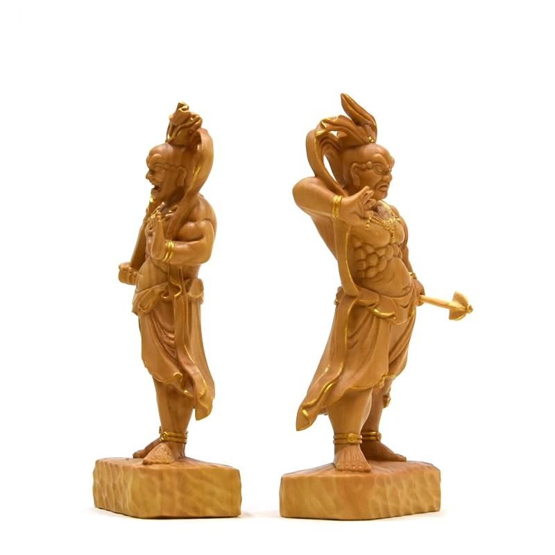 木彫り仏像-小仏 【仁王像(金剛力士)】 柘植(つげ) 金泥仕様 木彫り仏像-小仏 【仁王像(金剛力士)】 柘植(つげ) 金泥仕様