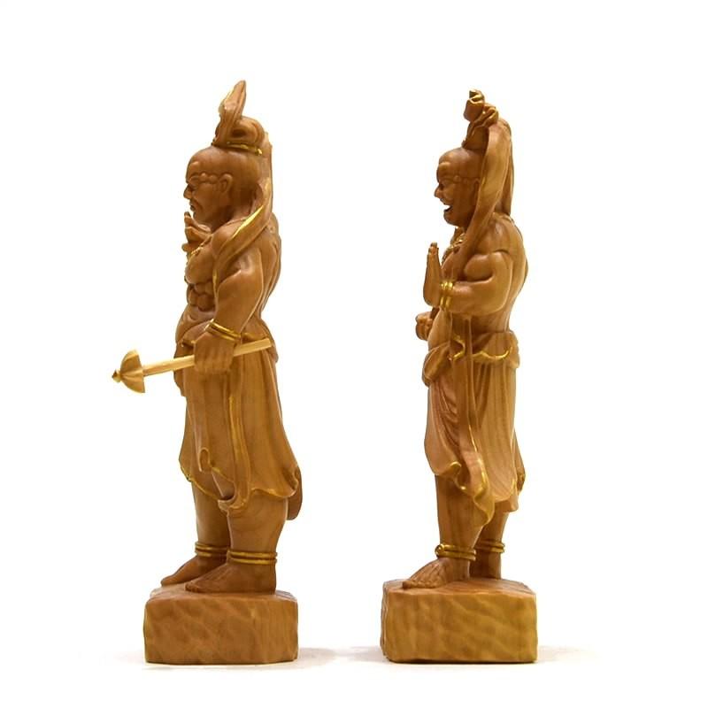 木彫り仏像-小仏 【仁王像(金剛力士)】 柘植(つげ) 金泥仕様 木彫り仏像-小仏 【仁王像(金剛力士)】 柘植(つげ) 金泥仕様