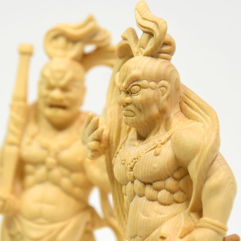 木彫り仏像 【仁王像(金剛力士)】 桧木(ヒノキ) 総高さ20cm 木彫り仏像 【仁王像(金剛力士)】 桧木(ヒノキ) 総高さ20cm