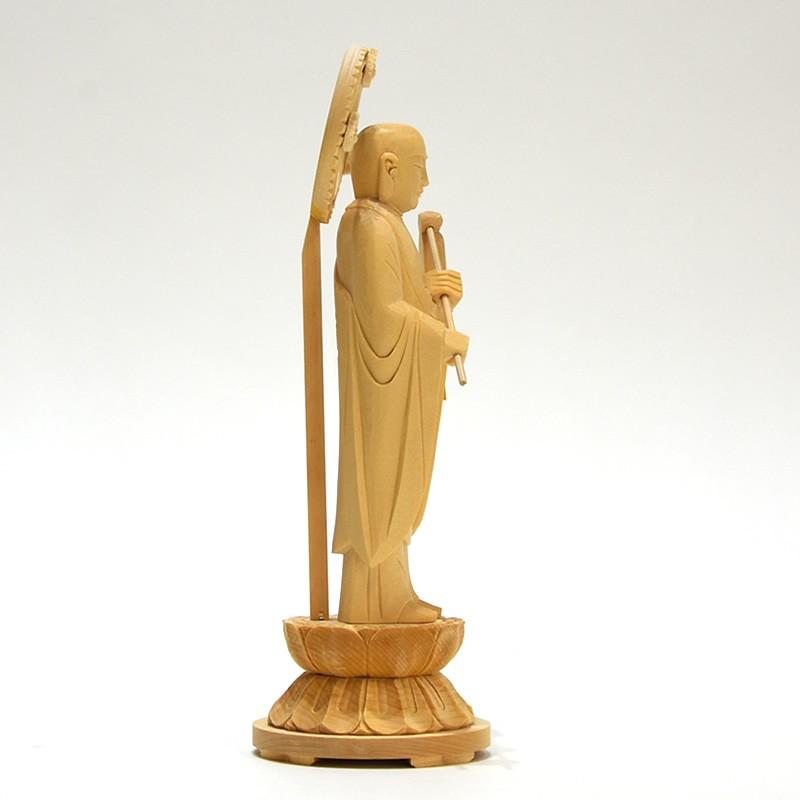 木彫りの小さな六地蔵 木彫り仏像 【地蔵菩薩半跏像】 桧木 坐2.0寸 総高16cm : 海宇