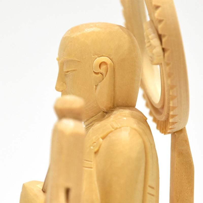 木彫り仏像 【六地蔵之幢幡地藏】 桧木（ヒノキ） 総高21cm : 海宇工芸