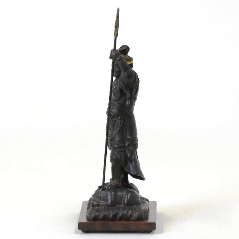 木彫り仏像　小仏【泥足毘沙門天】柘植　古美色　武将上杉謙信が愛した仏像 【ガルダ】