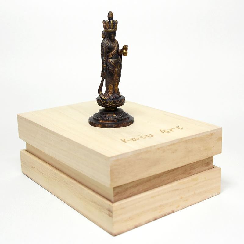 木彫り仏像-小仏 柘植向源寺形【十一面観音菩薩立像】 古美色 総