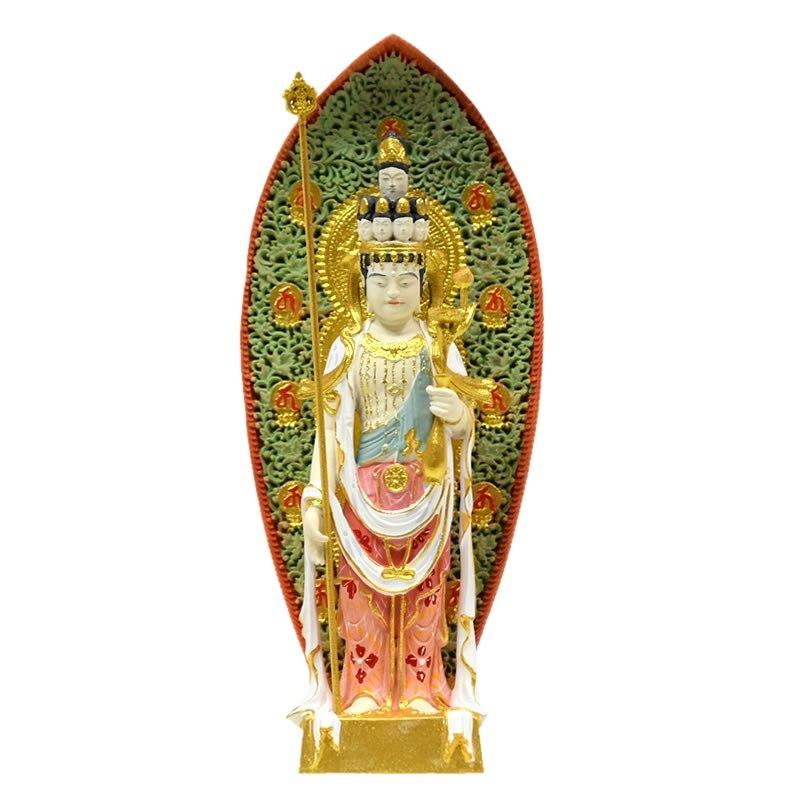 木彫り仏像-小仏 長谷寺形【十一面観音菩薩】 柘植 極彩色 ※桐箱 木彫り仏像-小仏 長谷寺形【十一面観音菩薩】 柘植 極彩色 ※桐箱