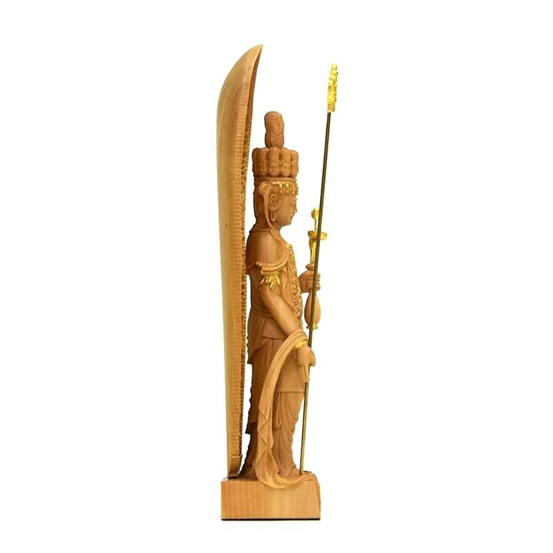 木彫り仏像-小仏 長谷寺形【十一面観音菩薩】 柘植 金泥仕様 木彫り仏像-小仏 長谷寺形【十一面観音菩薩】 柘植 金泥仕様