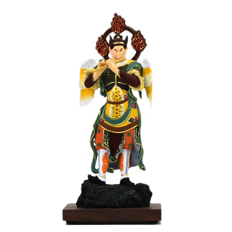 木彫仏像-小仏 【迦楼羅王立像】（カルラ） 柘植 極彩色 総高11cm : 海