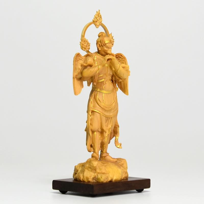 木彫仏像-小仏 【迦楼羅王立像】(カルラ) 柘植 金泥仕様 総高 木彫仏像-小仏 【迦楼羅王立像】(カルラ) 柘植 金泥仕様 総高