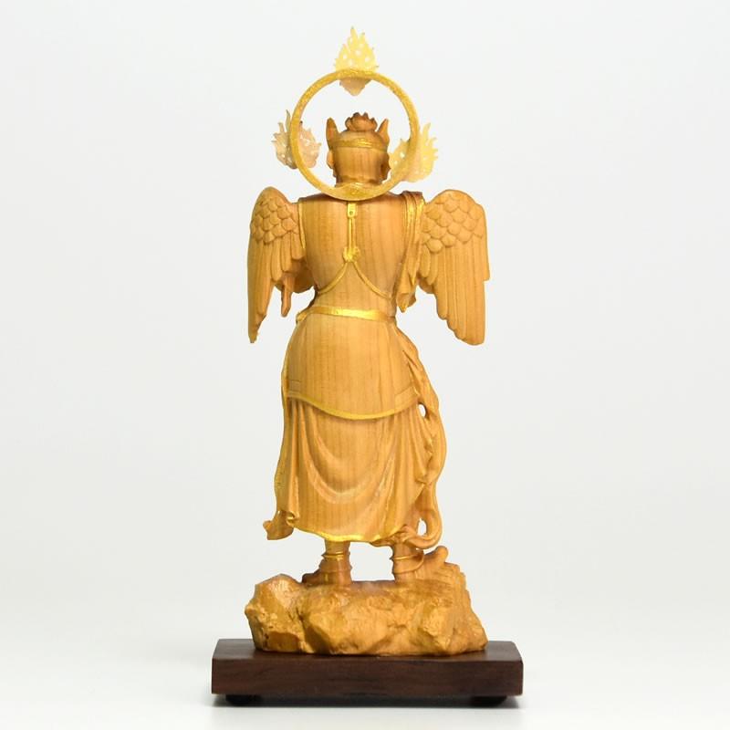 木彫仏像-小仏 【迦楼羅王立像】(カルラ) 柘植 金泥仕様 総高 木彫仏像-小仏 【迦楼羅王立像】(カルラ) 柘植 金泥仕様 総高