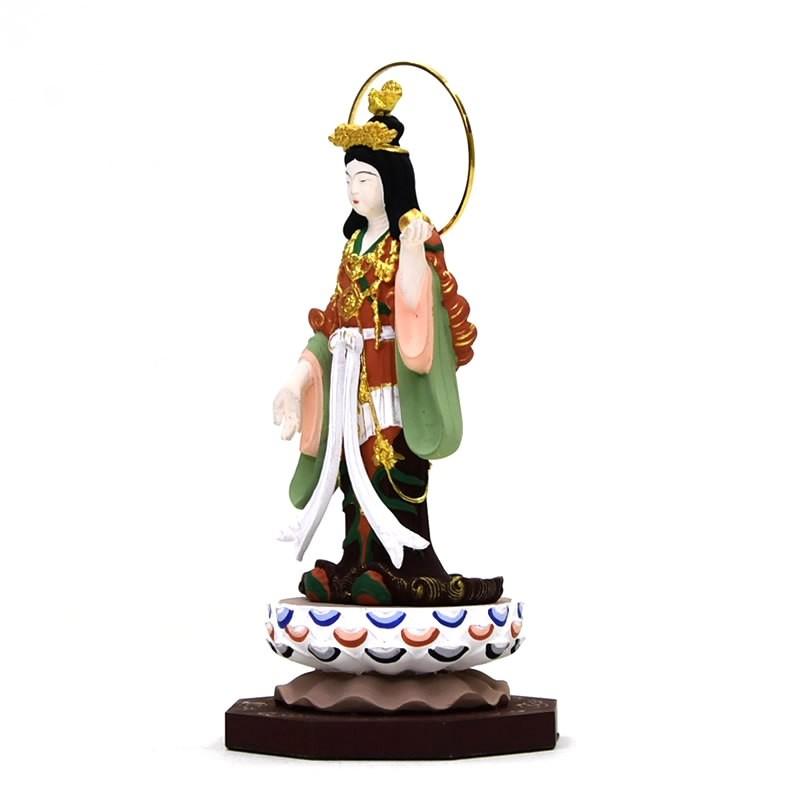 木彫り仏像-小仏 柘植浄瑠璃寺形【吉祥天】立像 柘植（ツゲ） 極彩色