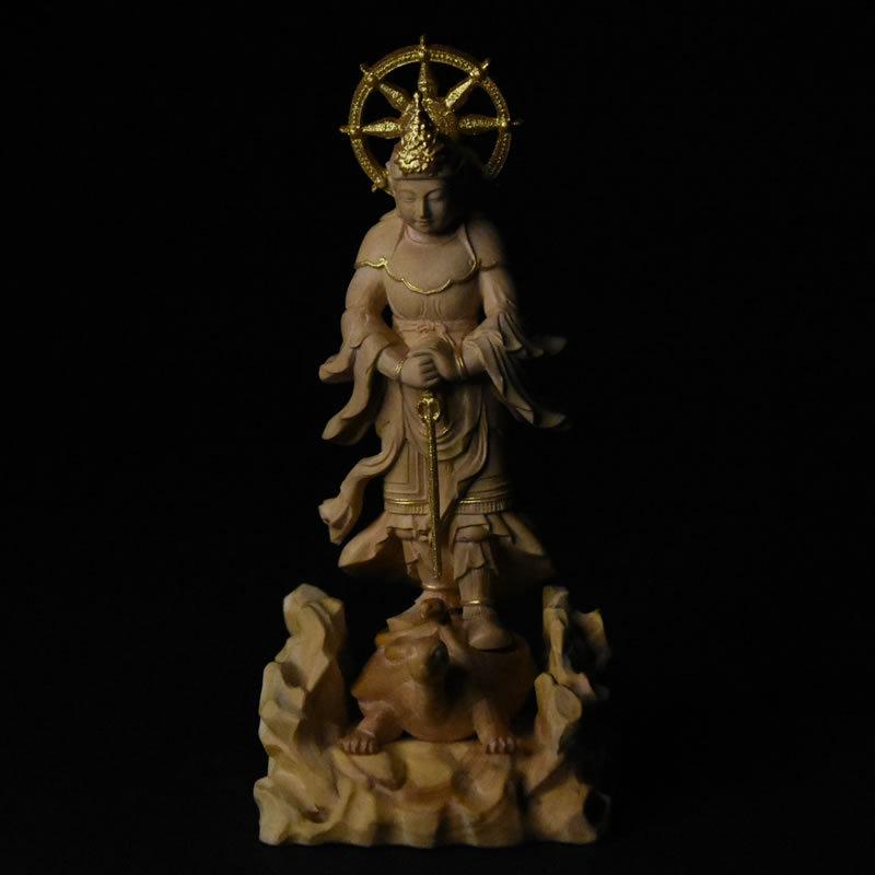 木彫仏像 小仏 【妙見菩薩立像】(みょうけんぼさつ)柘植 金泥 木彫仏像 小仏 【妙見菩薩立像】(みょうけんぼさつ)柘植 金泥