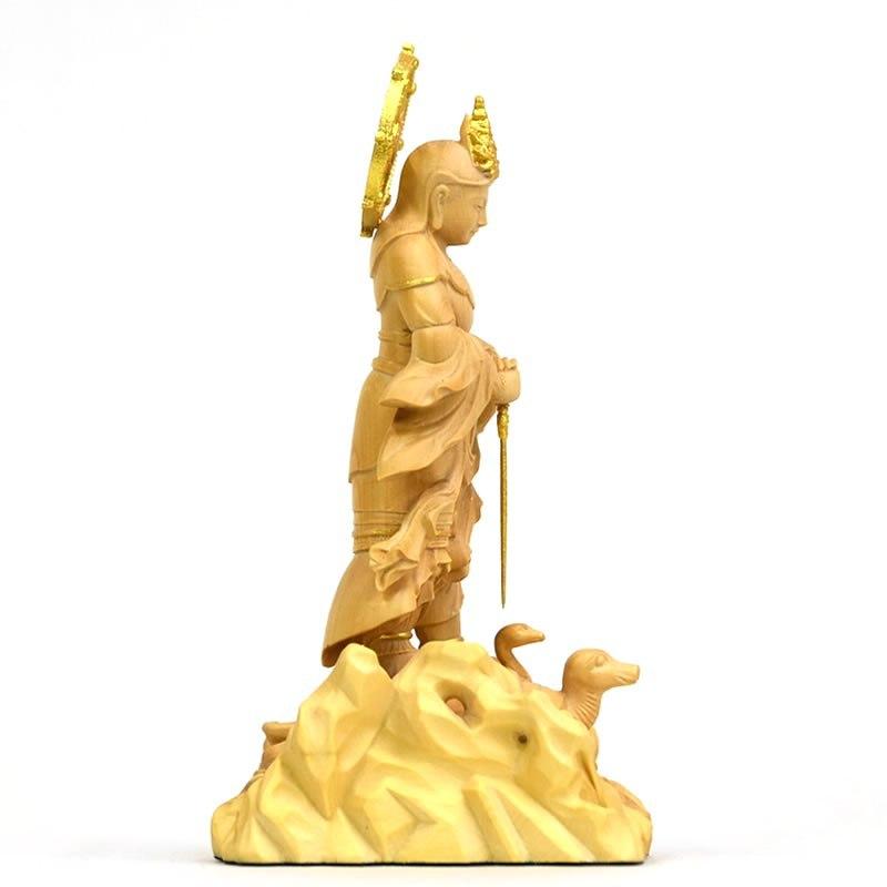 木彫仏像 小仏 【妙見菩薩立像】(みょうけんぼさつ)柘植 金泥 木彫仏像 小仏 【妙見菩薩立像】(みょうけんぼさつ)柘植 金泥