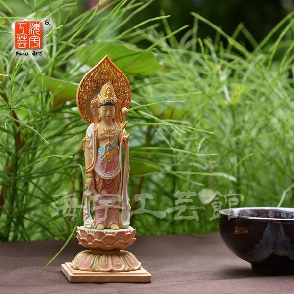 Amazon.co.jp: 極小仏 如意輪観音 10.5cm（木製：ツゲ 金泥仕上 木彫仏像-